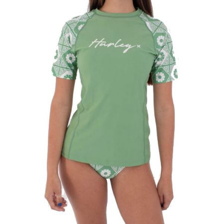 Lykra Hurley Mikonos Rashvest S/S Wms - Zelená - M