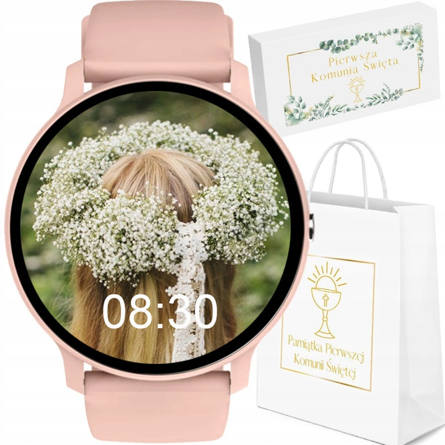 Hodinky na svaté přijímání Chytré Hodinky Rubicon Růžové Spojené Ciferníky Kroky Spánek