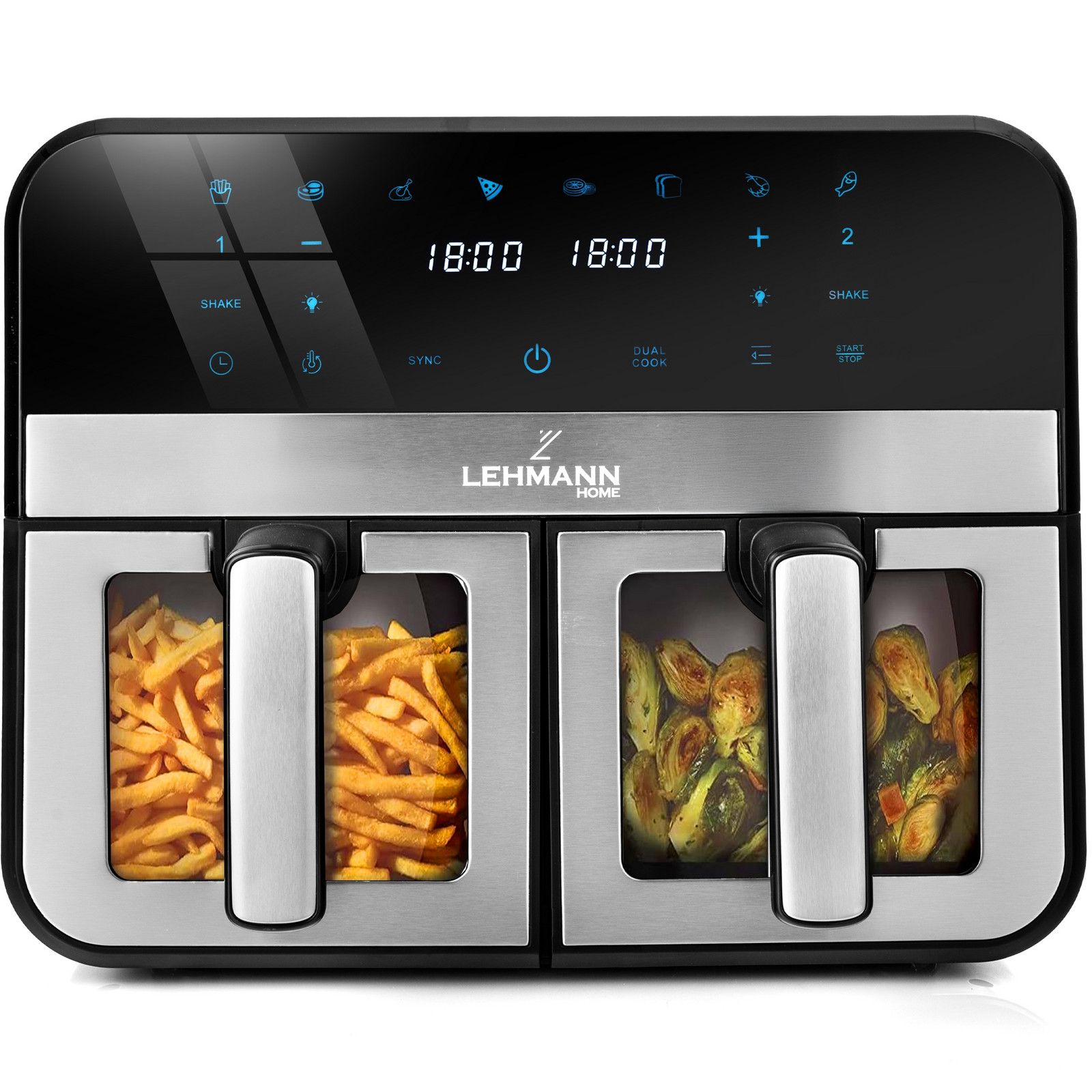 Beztuková Fritéza Lehmann Taste Air Fryer (Wi-Fi) 9L 2400W Dvojitá