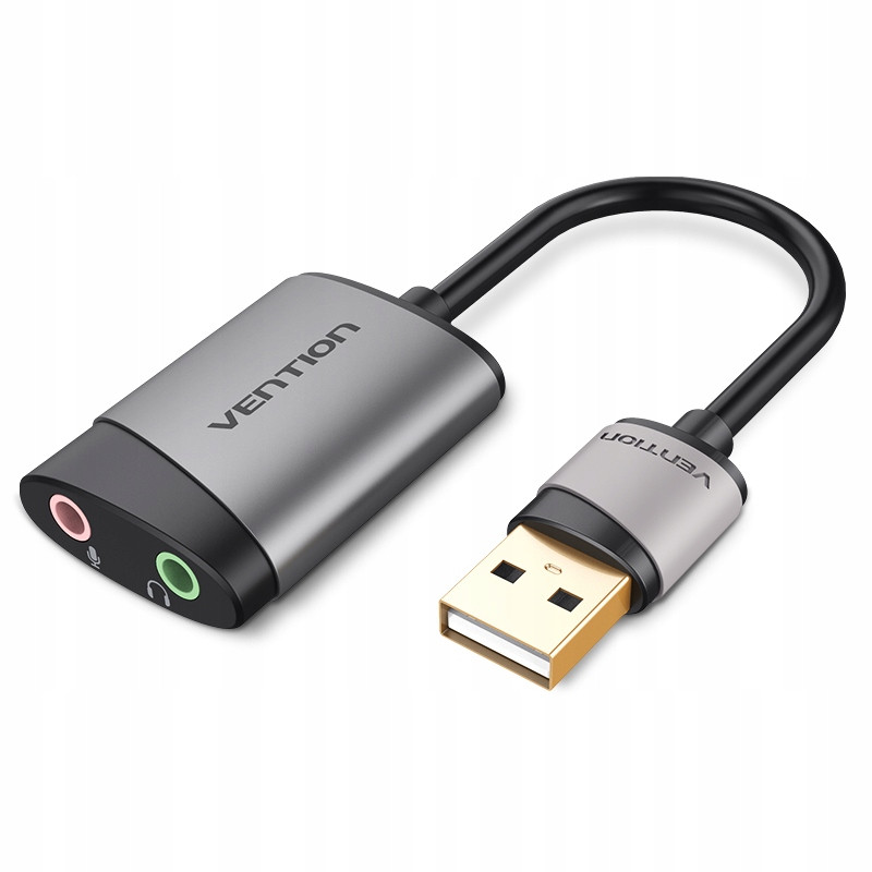 2 x Vention Externí zvuková karta Adaptér Usb-a Mikrofon Sluchátka 0,1