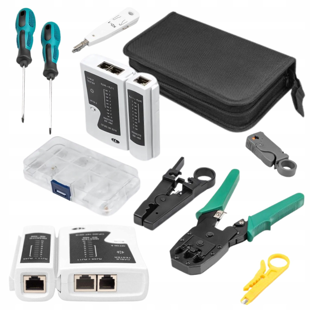 Sada Síťových Nástrojů Pro Konektory RJ45 Tester Svorka Stahovák Pouzdro