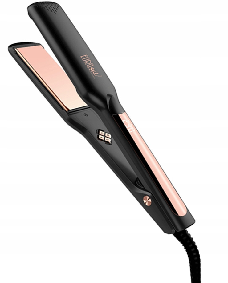 Titanová žehlička na vlasy s displejem pro husté a husté vlasy