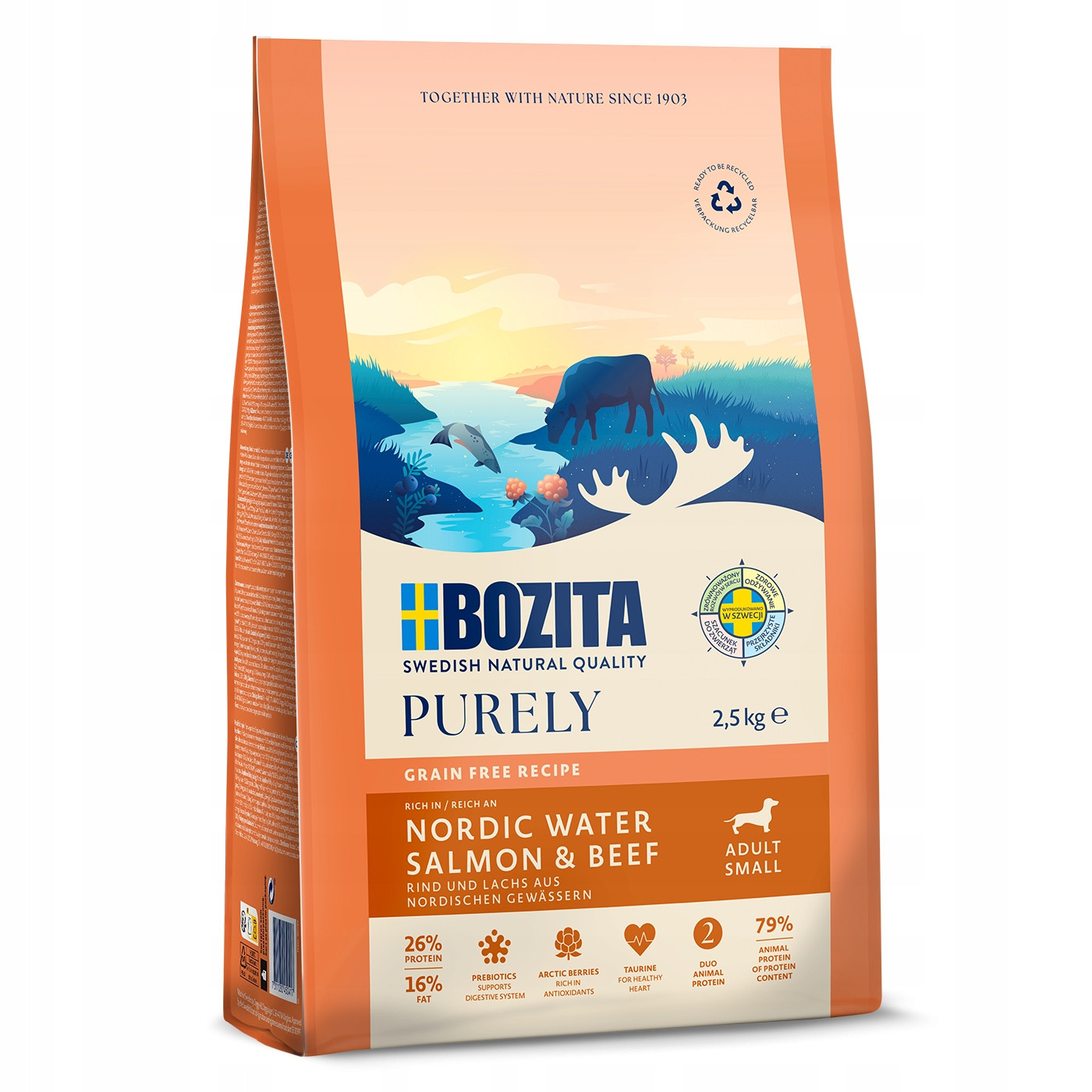 Bozita Grain Free Salmon & Beef Small - výhodné balení: 2 x 2,5 kg