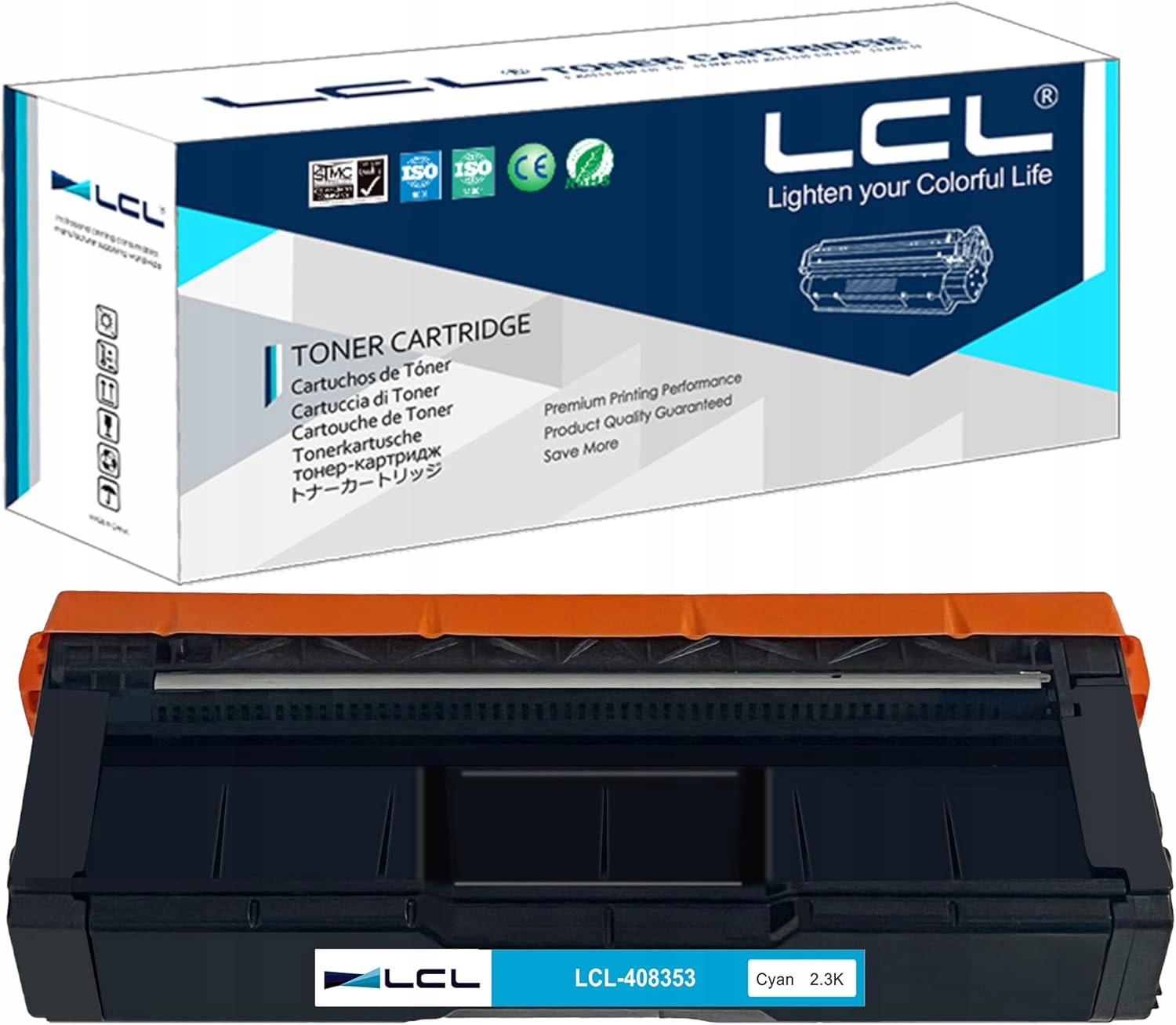Toner LCL-408353, M C250H/C250FWB/PC300W, náhrada Ricoh, cyan