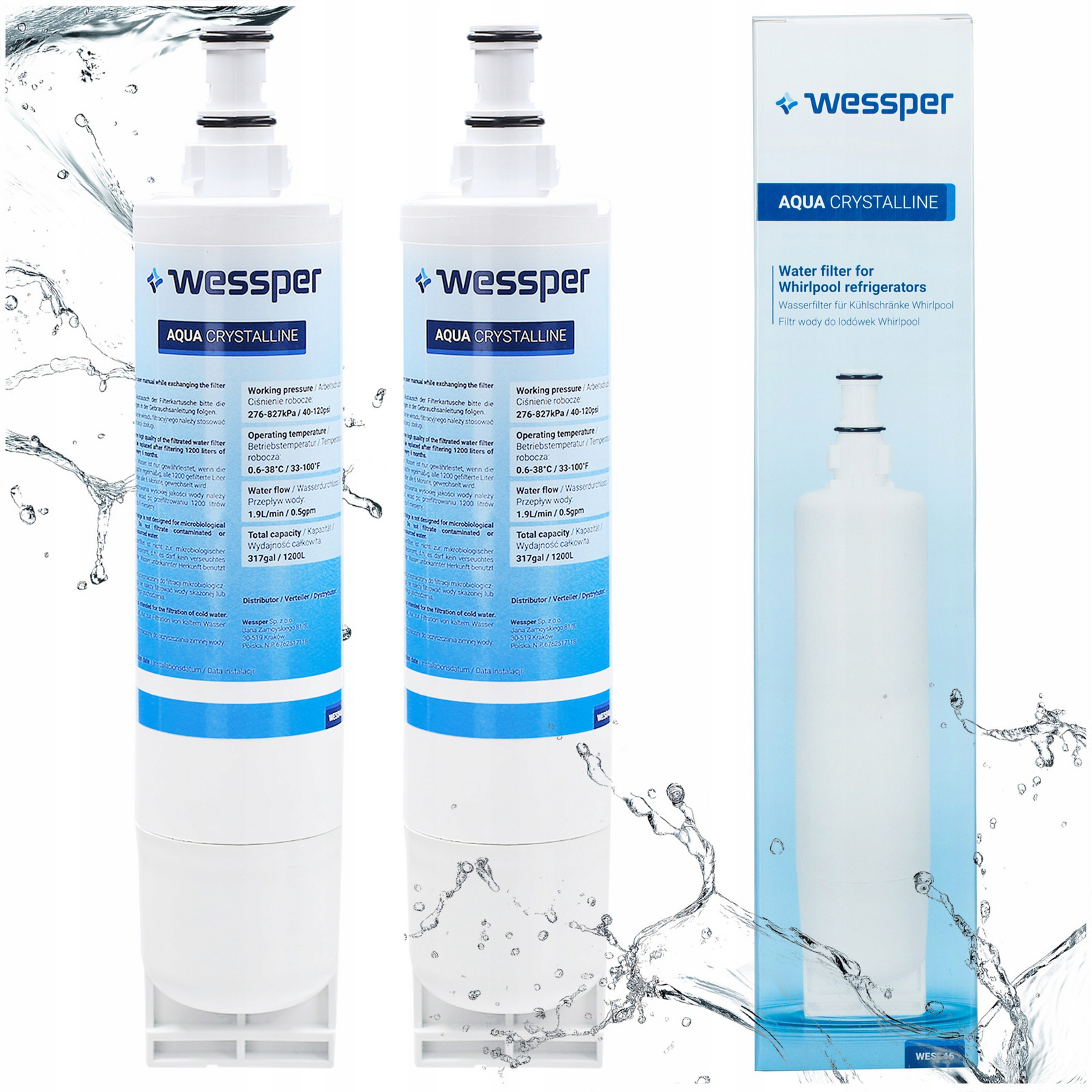 Filtr Wessper vnitřní vody do chladničky Whirlpool SBS002 náhradní