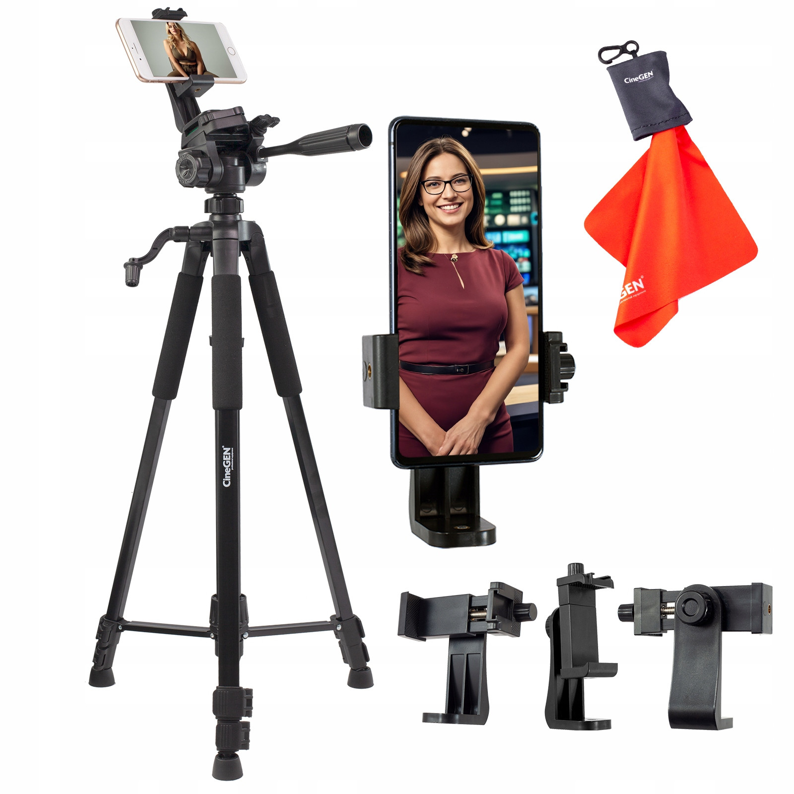 Vysoký Fotografický Stativ 180 Pro Fotoaparát Telefonu Smartphonu Bonus