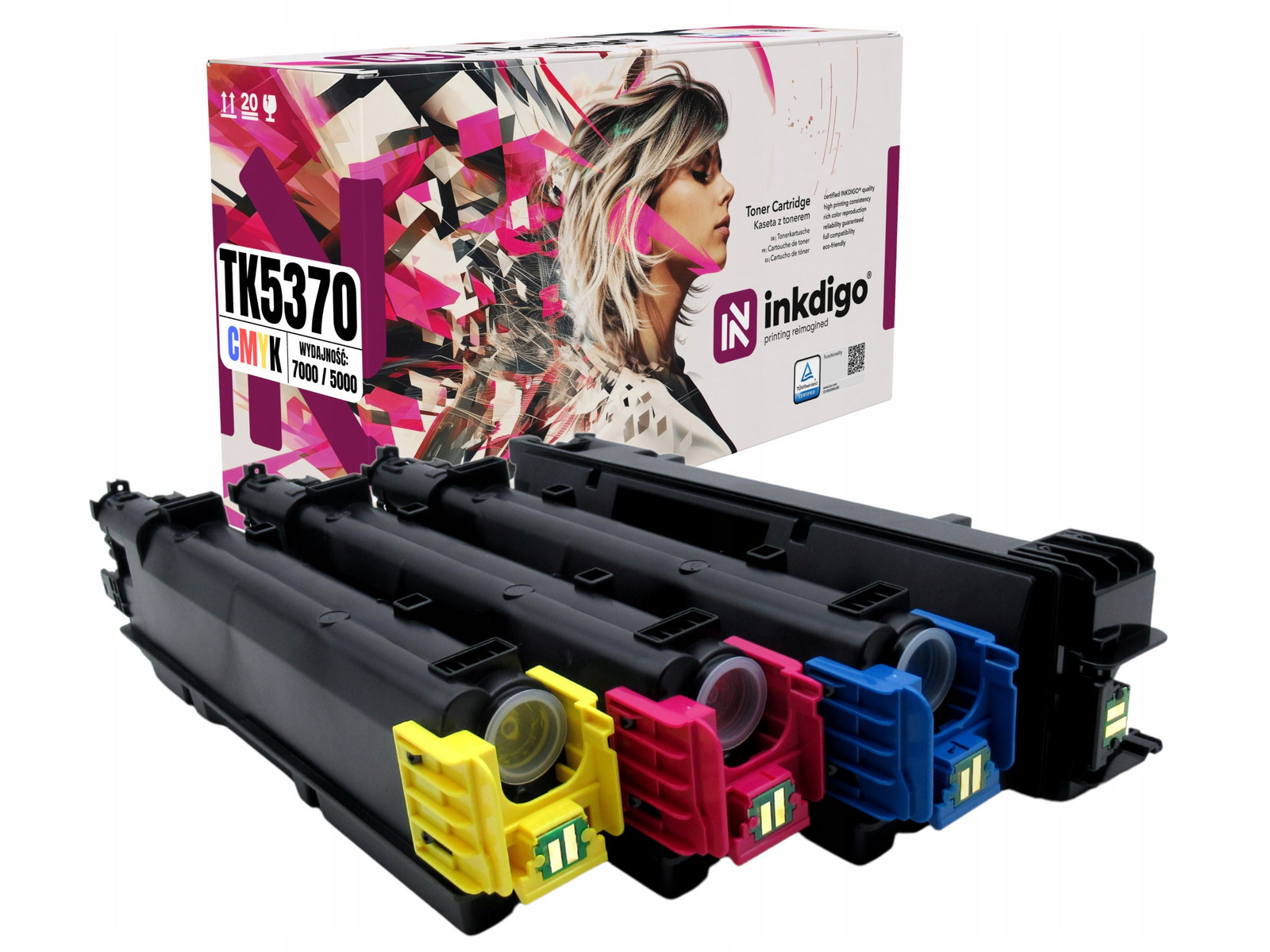 4x Náhradní Toner TK5370 Pro Tiskárny Kyocera Ecosys Ma 3500 cifx Pa 3500 cx