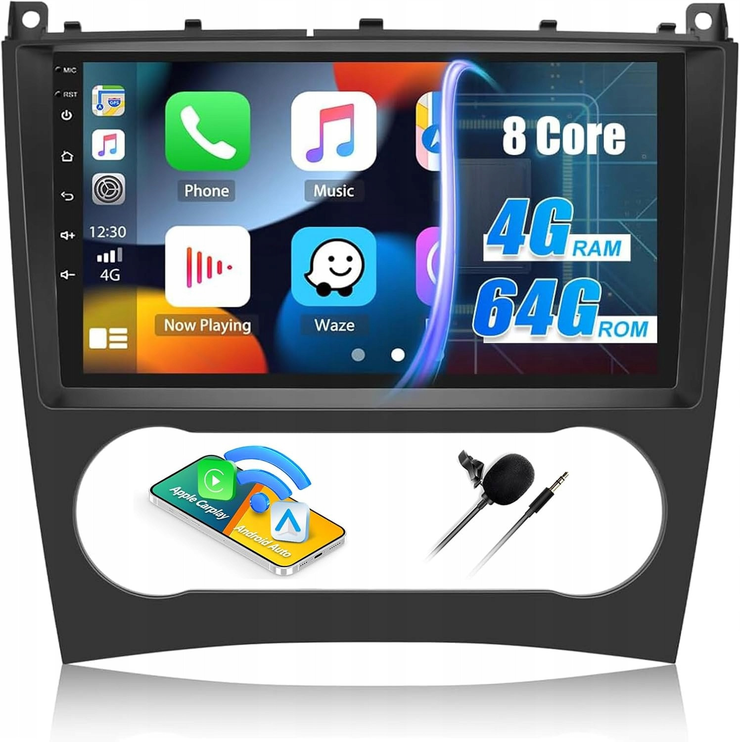 4G 64G 8Core Camecho autorádio s navigací pro Mercedes Benz C