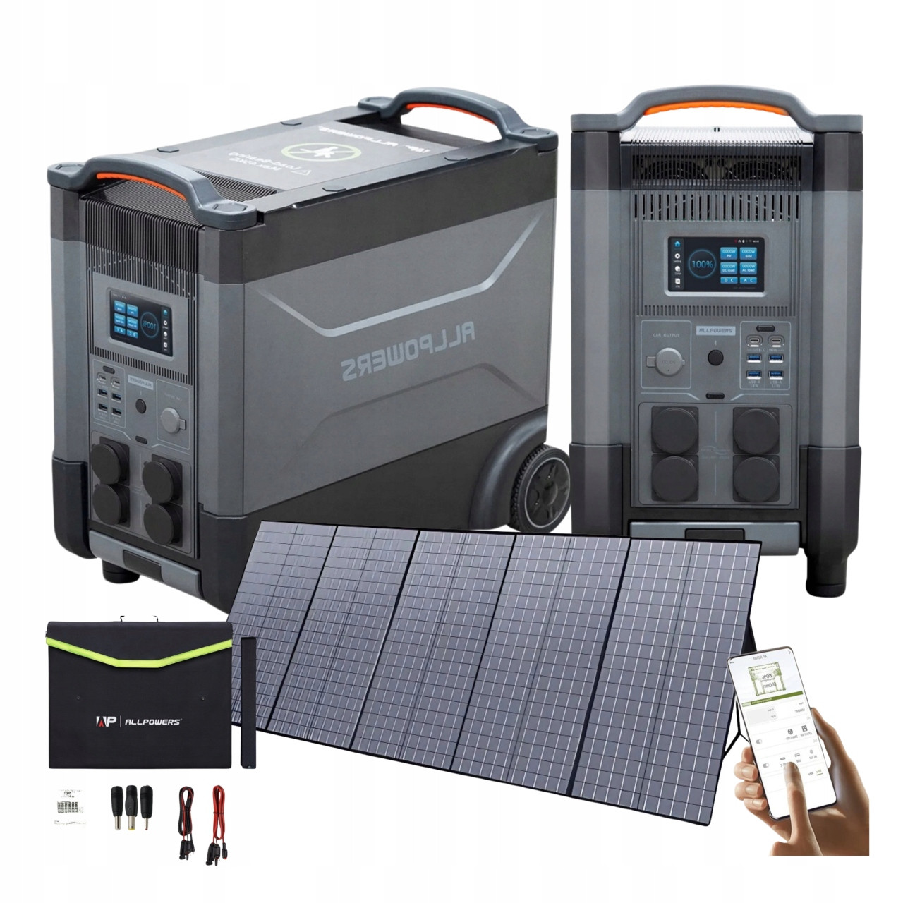 Výkonná Nabíjecí Stanice Allpowers R4000, Špičkový Výkon 6000 W, Panel 400 W Ups