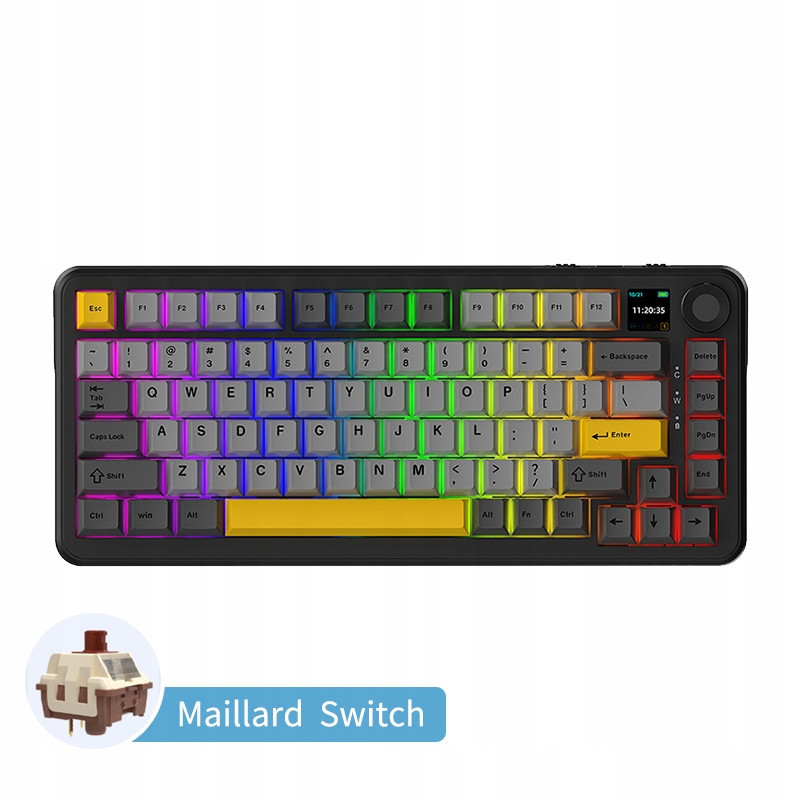 AK820MAX 75% těsnění Rgb bezdrátová mechanická klávesnice HotSwap Tir-mode Rgb