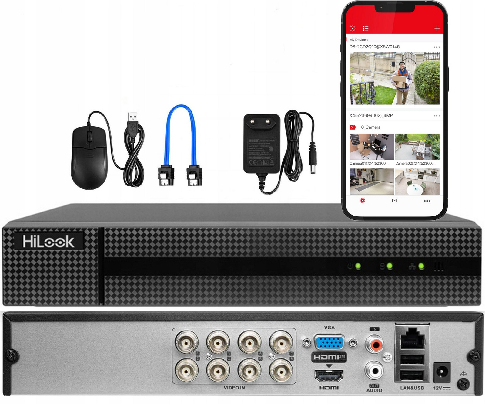 Monitorovací rekordér Ahd Tvi do 5MPx DVR-208Q-M1 HiLook od společnosti Hikvision