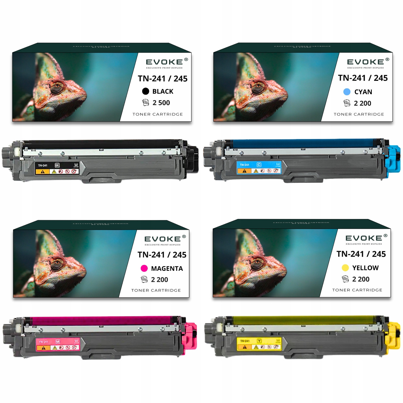 4x toner do tiskárny Brother Tn 241 245 Sada Cmyk TN241 TN245