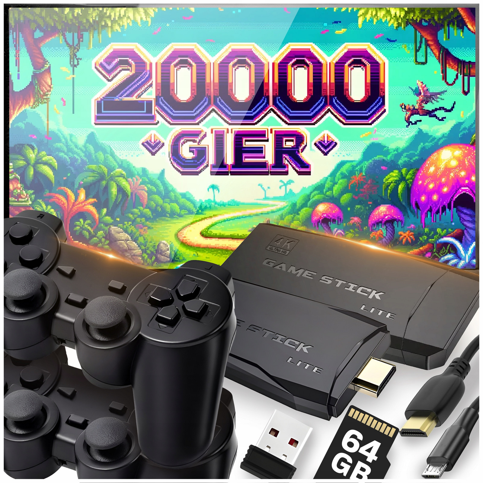 Retro Televizní Konzole Hdmi Emulátor 2 Pady 64GB Na 20 000 Her