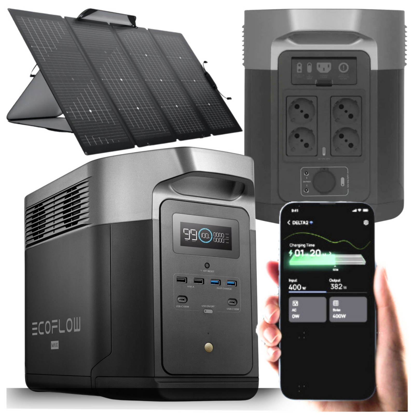 Nouzová Přenosná Napájecí Stanice Zásobník Proudu Ecoflow 1600 W