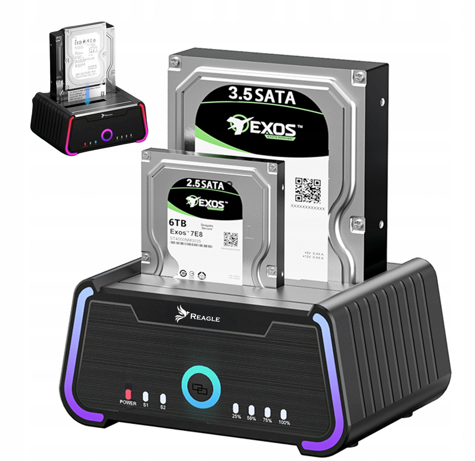 Reagle Dokovací stanice pro klonování disků 2,5