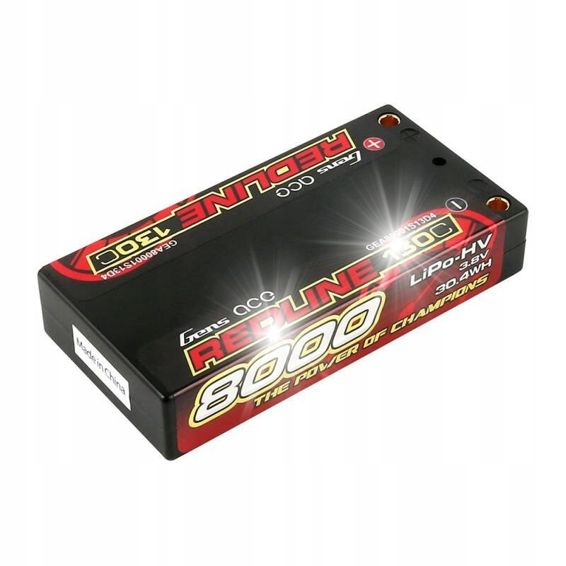 2 x Gens Ace Akumulátor Baterie Lipo Redline Series 8000MAH 3.8V 1S2P 130C
