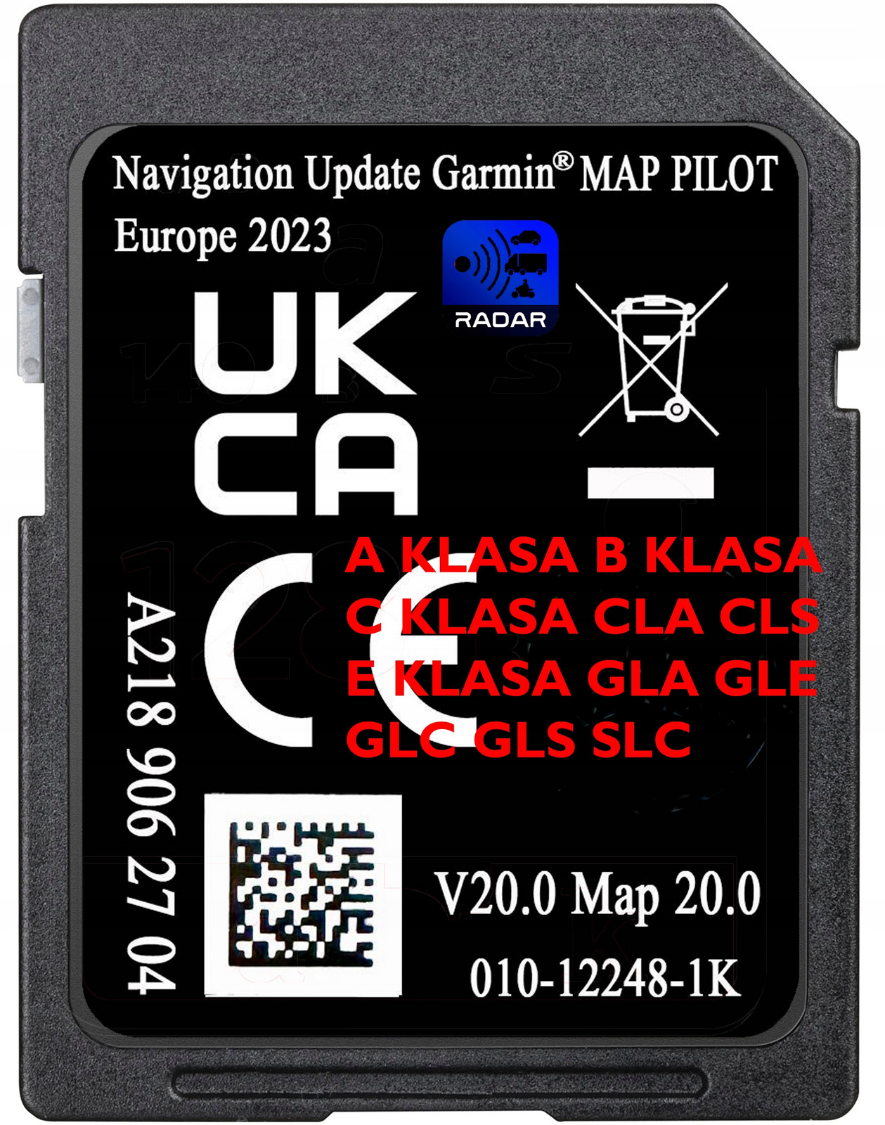 Mapa Mercedes A218 V20 2023/2024 Třída A B C E Gls Gle Cla Cls Gla Glc Slc