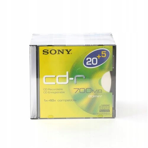 2 x Cd-r disky Sony 700 Mb v krabičkách slim 25 ks