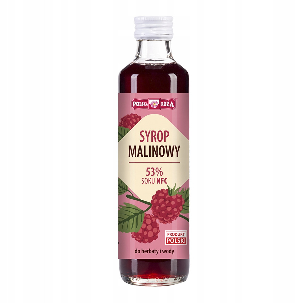 Polsko Róża Malinový sirup 250 ml Set: 6 ks