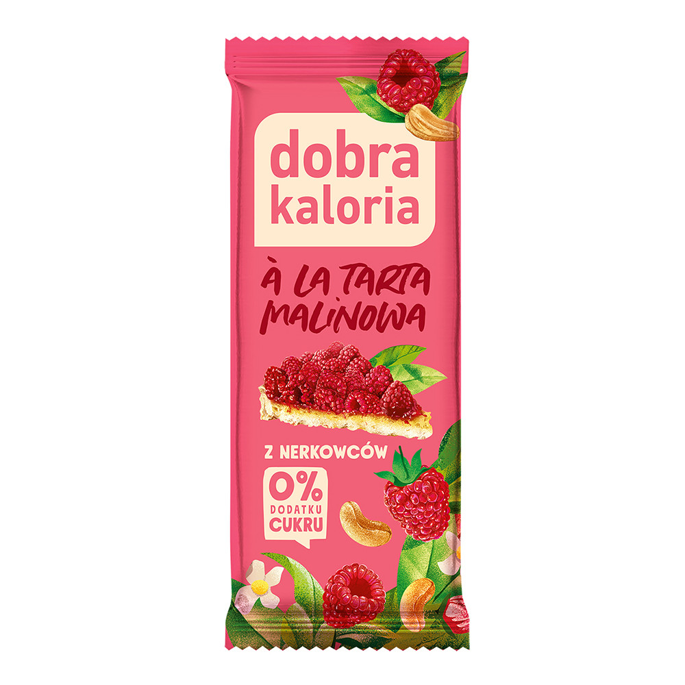 Dobra Kaloria Tyčinka z kešu ořechů s malinami 35 g Set: 20 ks