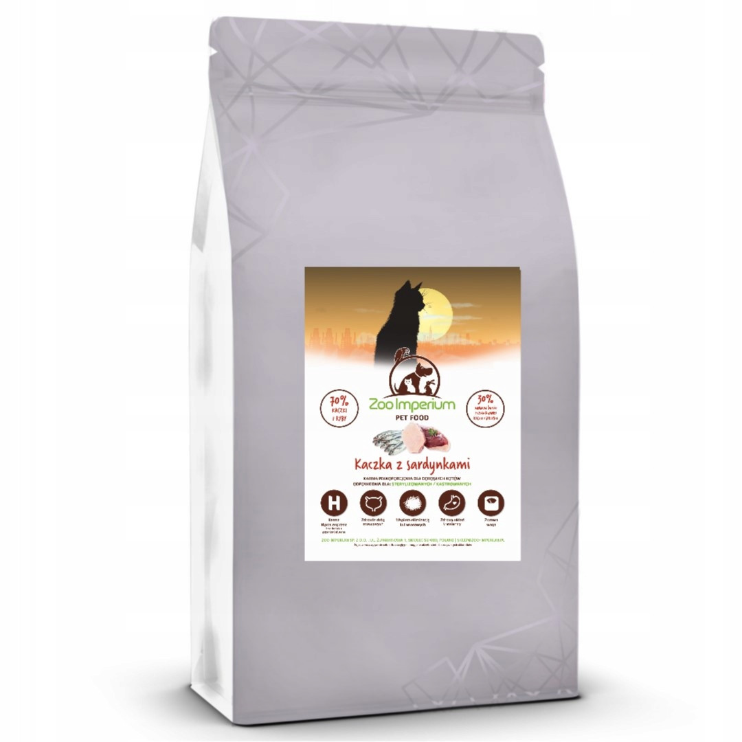 Suché Krmivo pro sterilizované kočky Kachna se sardinkami Grain Free 1,5 kg