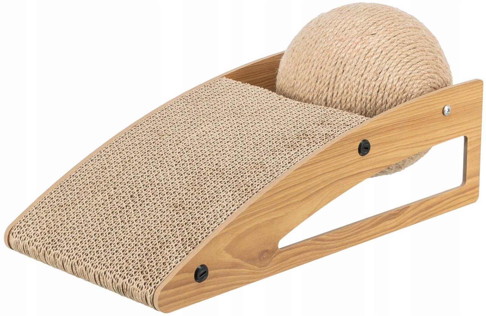 Škrabací rampa s míčem 40 × 17 × 20 cm dřevo/karton/sisal