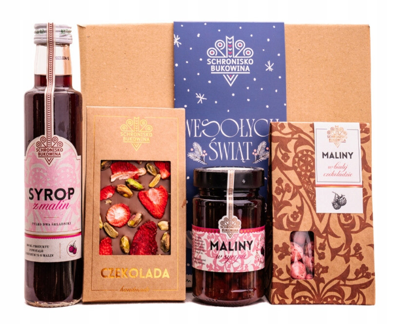 Vánoční sada Malinový ráj Schronisko Bukowina malinové produkty