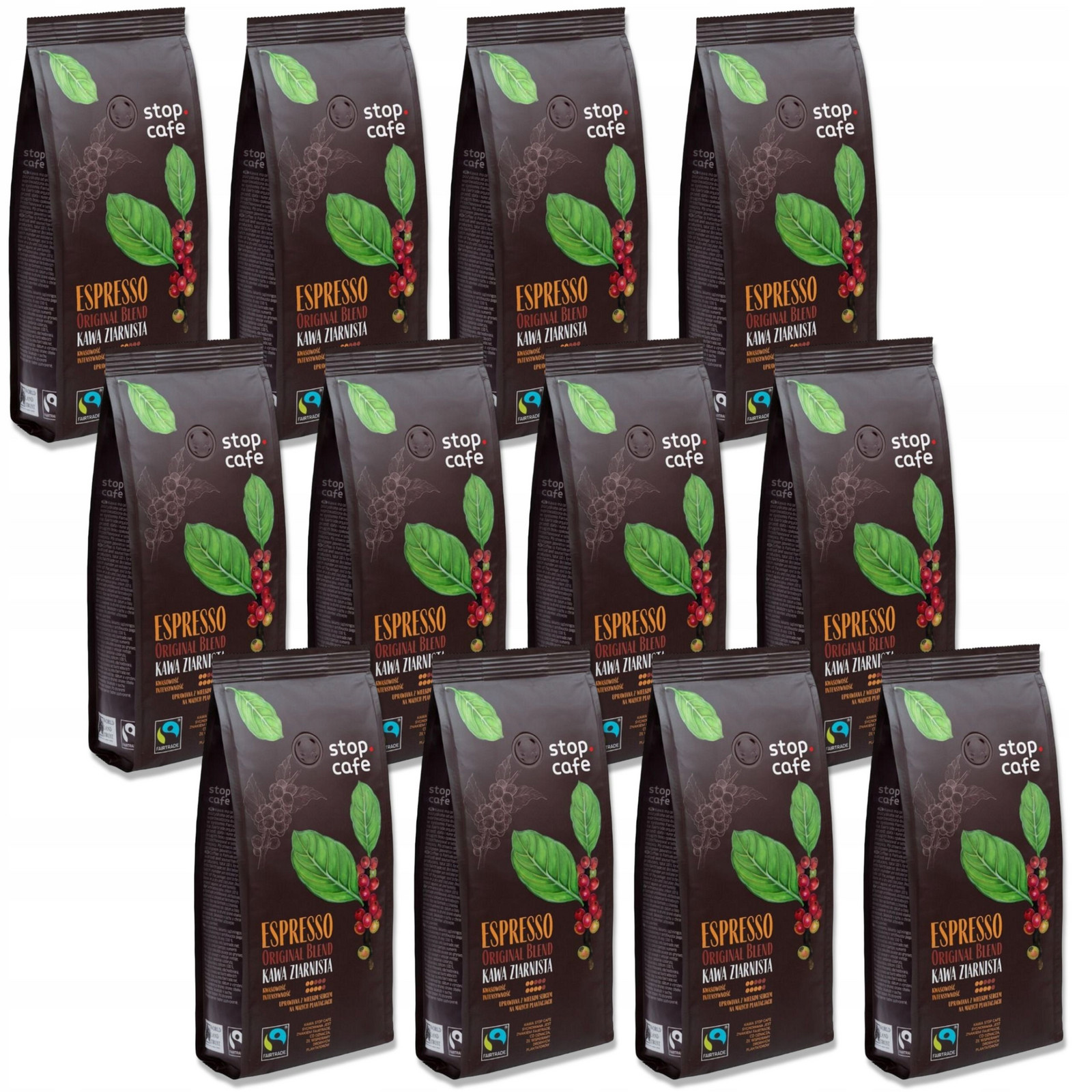 Káva zrnková 3kg (3000g) Espresso Čerstvě pražená 100% Bio Orlen Stop Cafe