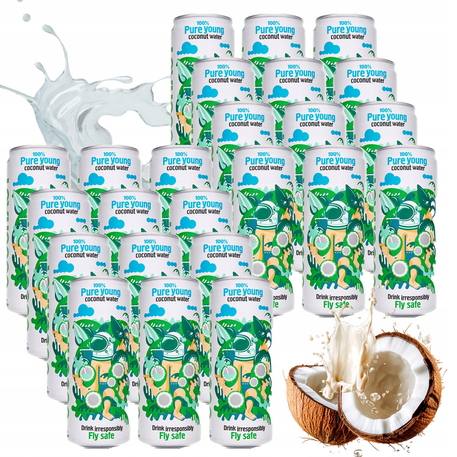 Neperlivá Přírodní Kokosová Voda Coconaut 320 ML Z Mladé Kokosové Plechovky