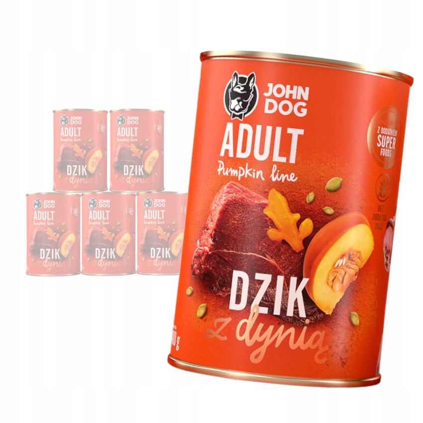 John Dog Krmivo Mokré Pro Psa Divočák S Dýní 6x400g