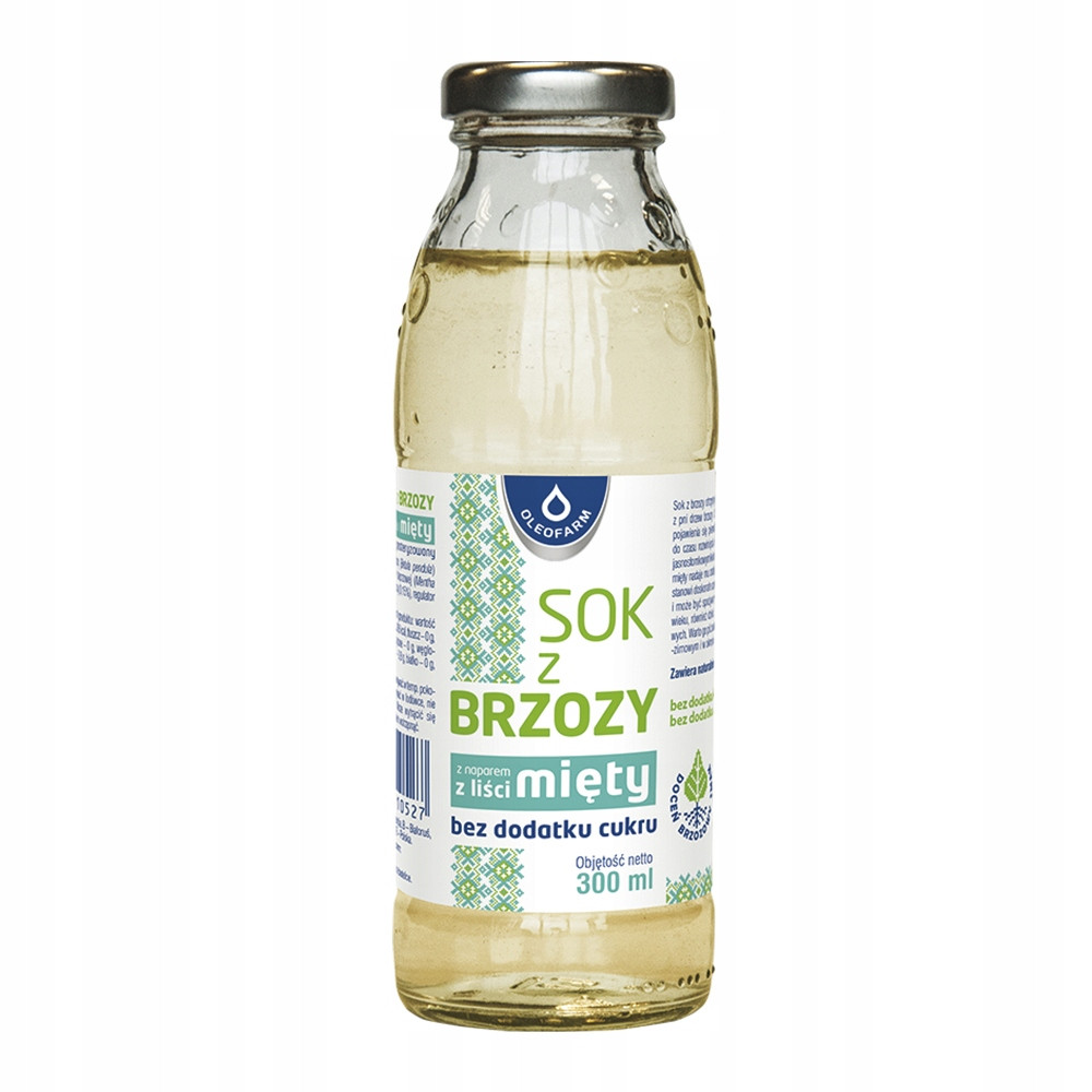 Oleofarm Březová šťáva s mátou bez přidaného cukru 300 ml Set: 15 ks