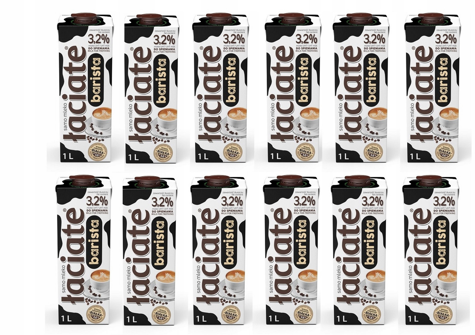 Mléko na napěnění Barista Łaciate 3,2 % 12 kusů po 1 l.