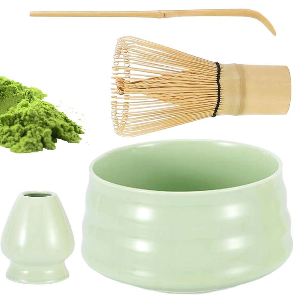 Sada na vaření Matcha Šálek Metla Podstavec Lžička-4kusů