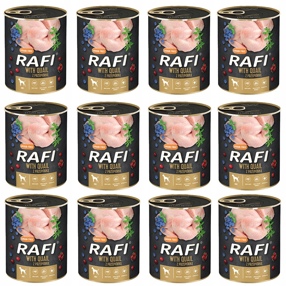 krmivo Rafi pro psa křepelka s ovocem 12x800g