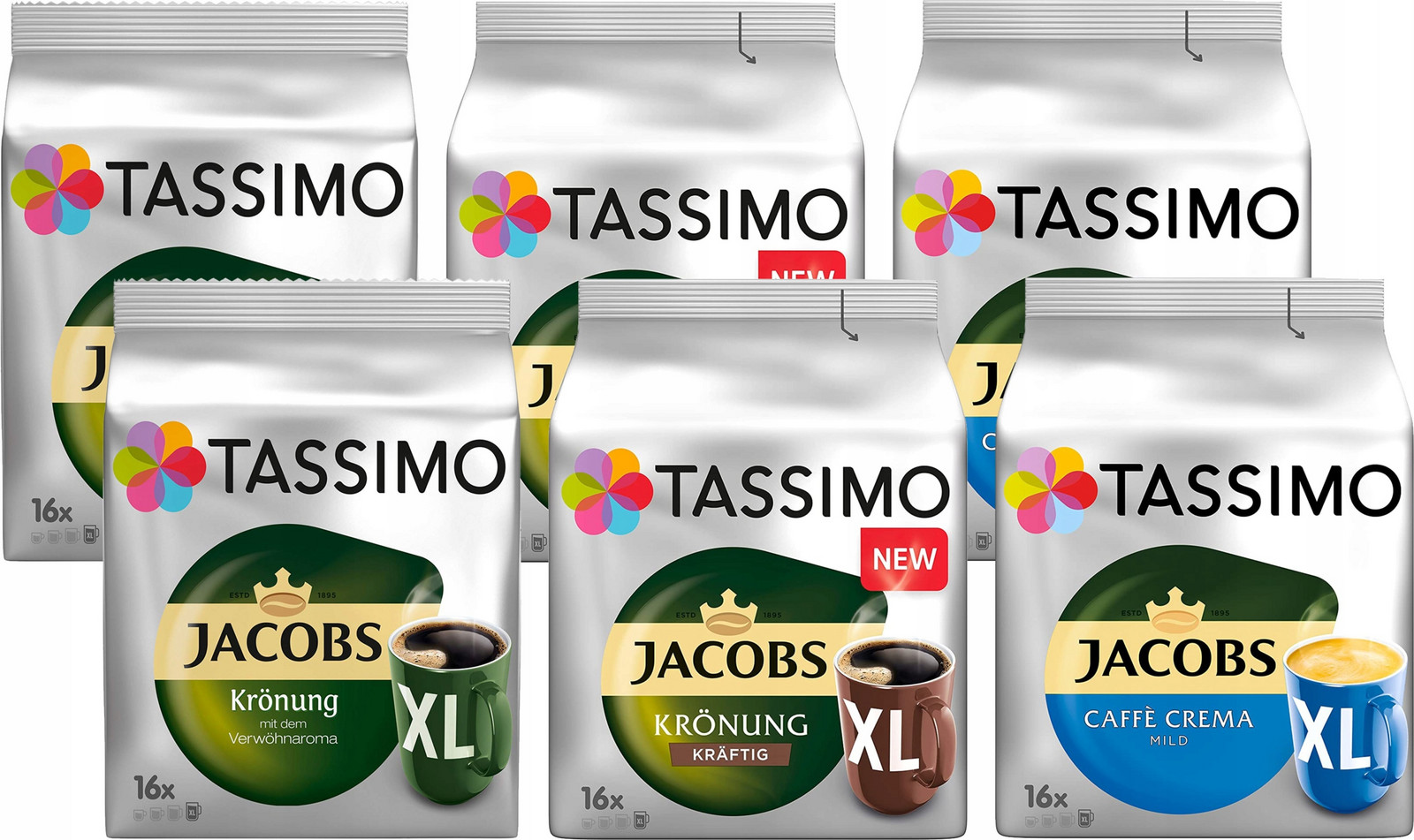 káva Tassimo Kronung XL Mild XL Sada 6 x 16 kusů