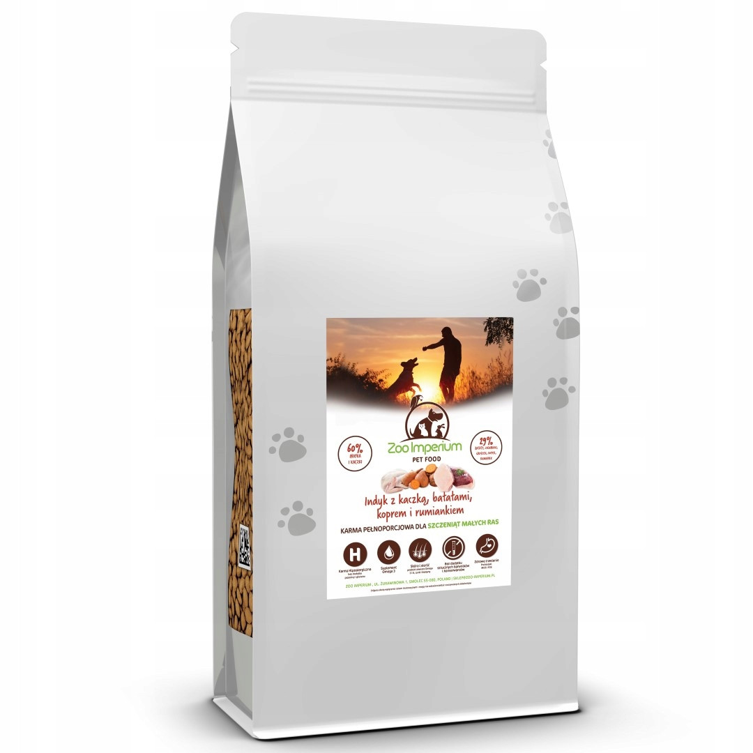 Suché Krmivo pro štěňata Zoo Imperium Junior Krůta Kachna Malé psy 2 kg