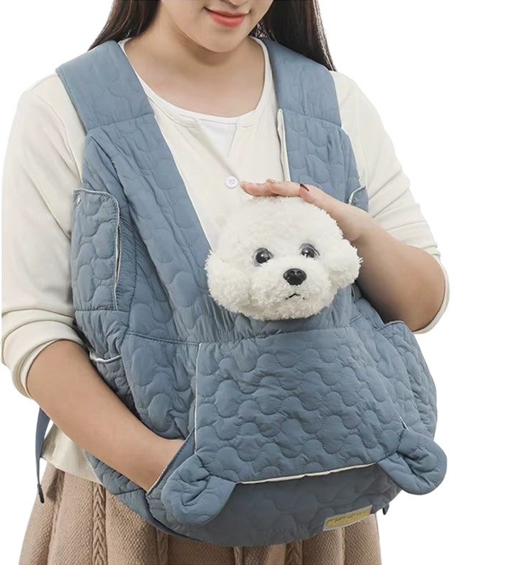 Prošívaná přepravní taška na ramena pro psa Batoh, modrá