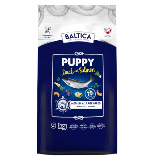 Baltica Puppy Duck & Losos M/L 9kg