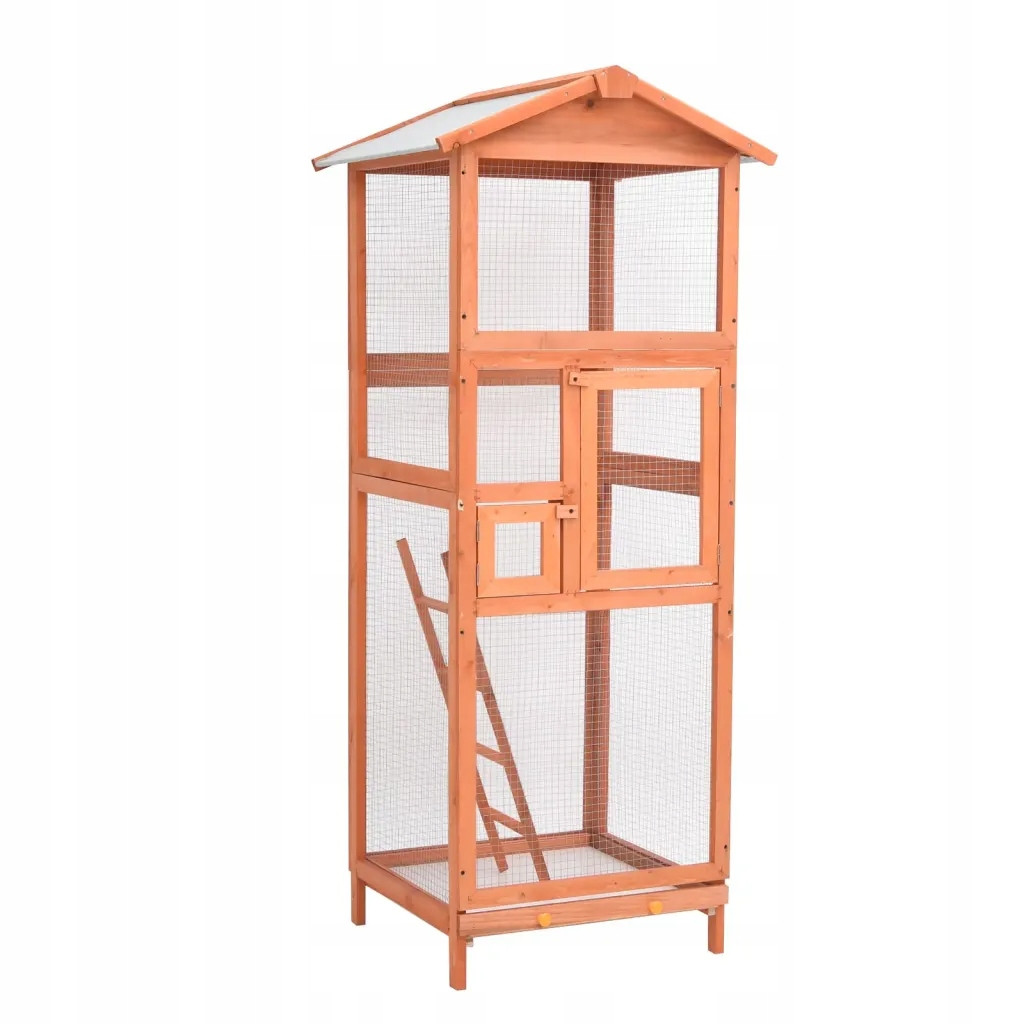 vidaXL Ptačí klec 68 x 62 x 166 cm masivní jedle