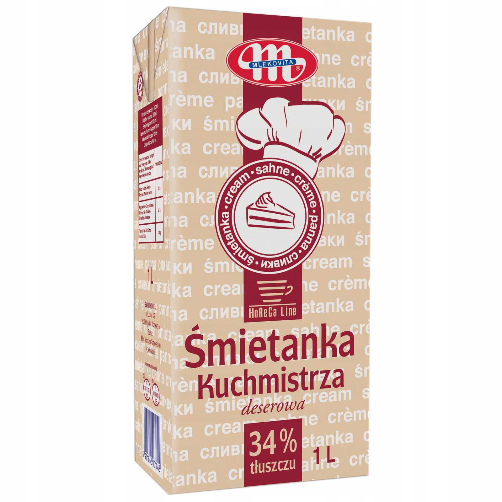 Kuchyňská smetana 12 kusů po 34 % 1 l.