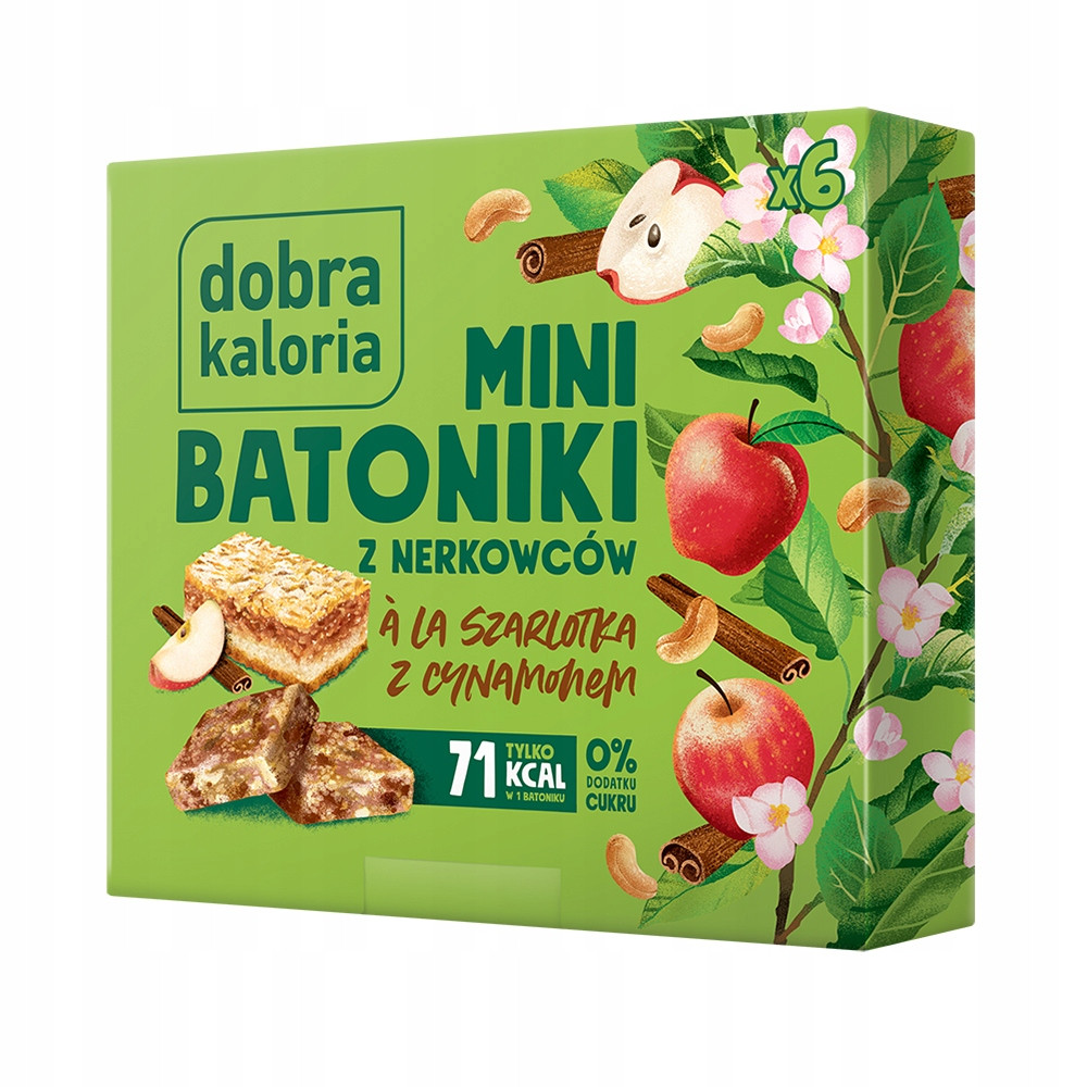 Dobra Kaloria Mini tyčinky z ořechů a'la jablečný koláč 102 g Set: 14 ks
