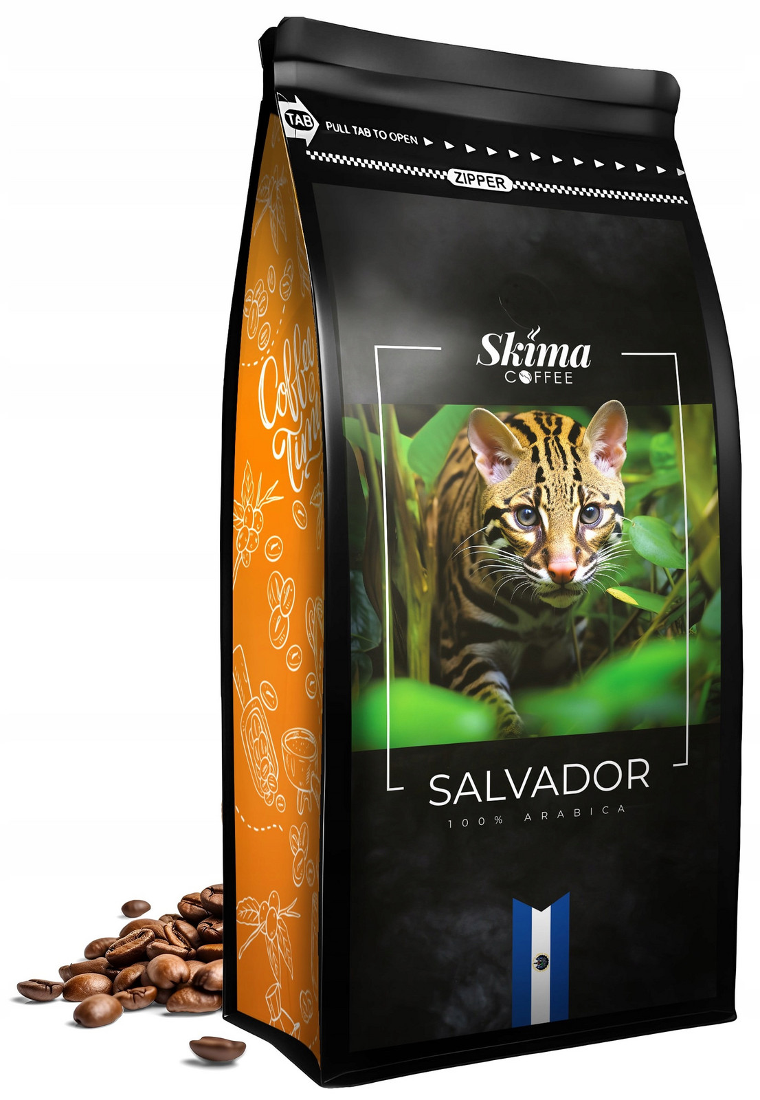 Káva zrnková 1 kg Salvador 100% Arabica Čerstvě pražená do kávovaru Dárek
