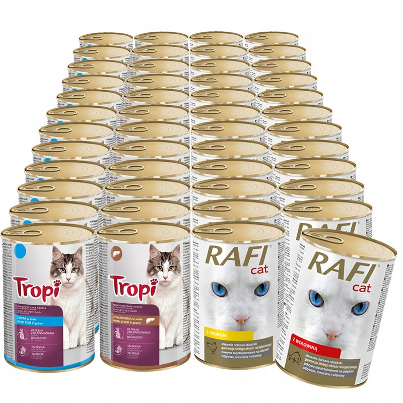 Rafi Cat Tropi Mokré krmivo pro kočky MIX Chutí Kousky v omáčce 48x415 g