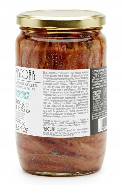 Anchois. Filety v oleji 700g Ristoris Italské