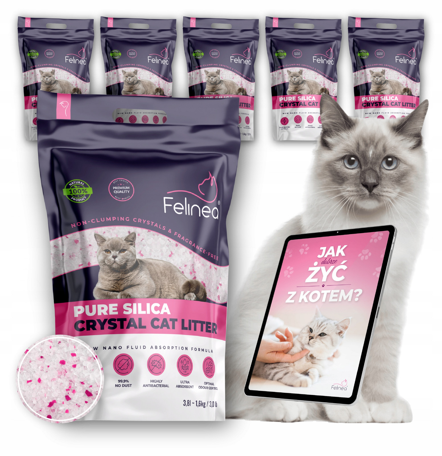 Stelivo Silikátové Pro Kočky Bezprašné Pro Toaletu 3,8l Felinea