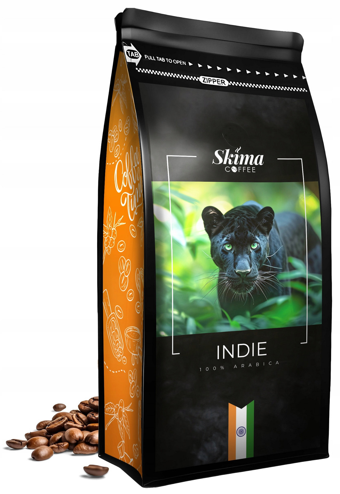Káva zrnková 1 kg Indie 100% Arabica Čerstvě pražená do kávovaru Dárek