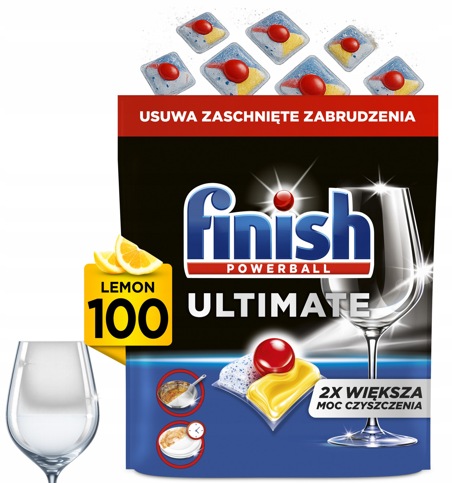 Kapsle do myčky nádobí Citronové 2x větší síla Finish Ultimate 100 Lemon