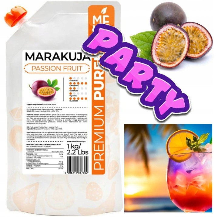 Party Pyré Marakuja Maracuja Passion Fruit Drink Koktejl Malibu Mojito