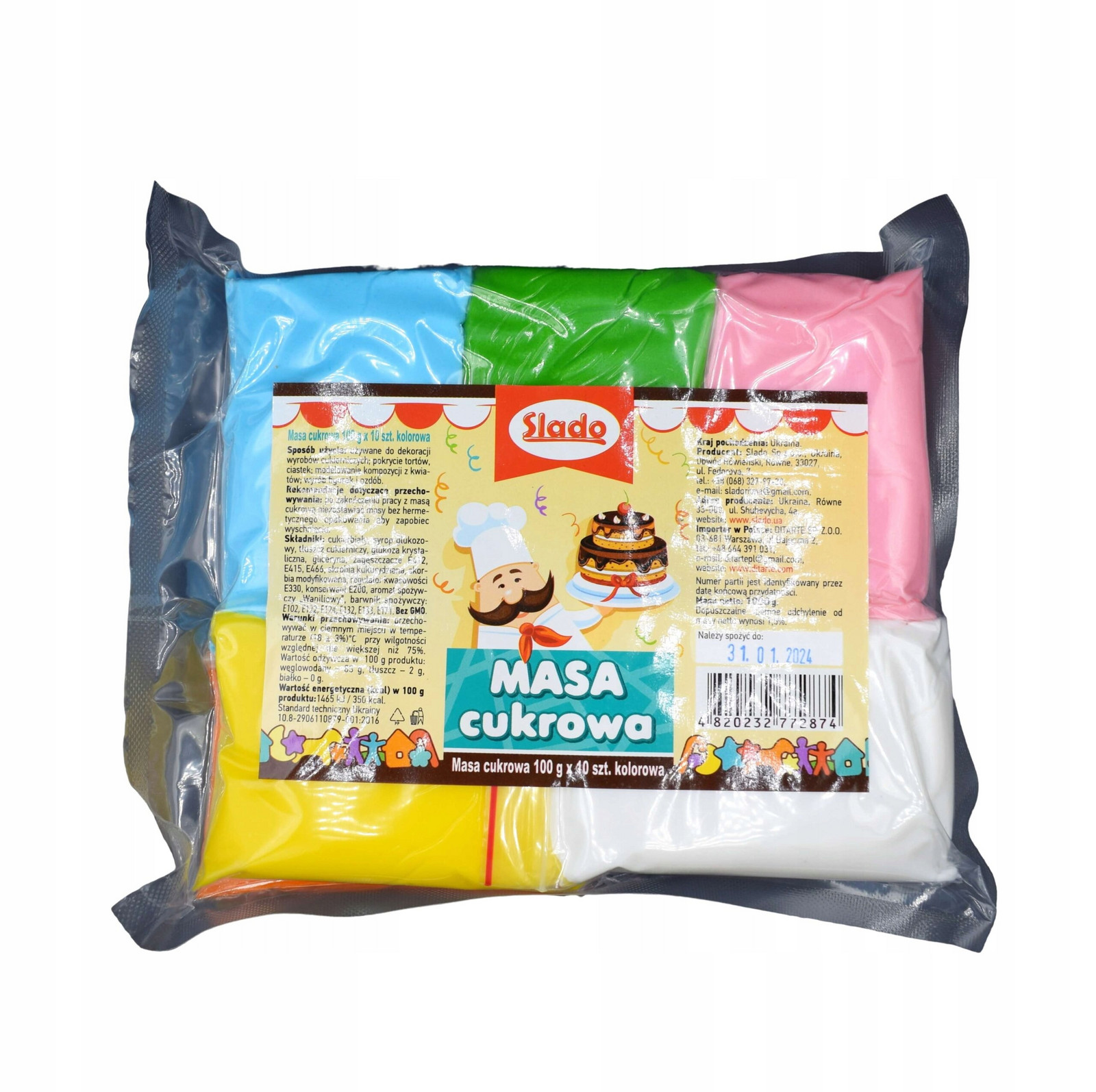 Cukrová Hmota 10x 100g Mix barev Fondán Na Dorty Figurky