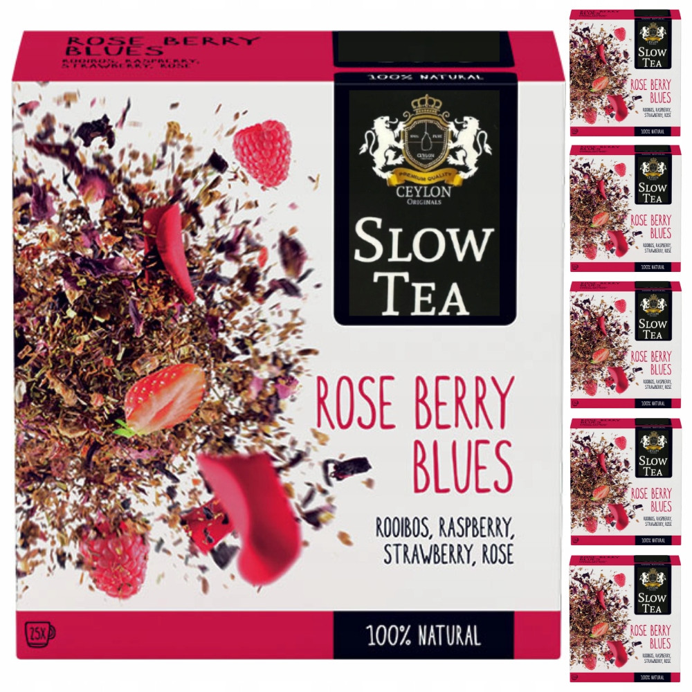 Slow Tea Rose Berry Blues 6x 25 sáčků Čaj listový rooibos malinový